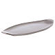 Oval candle holder plate with raised edges in matt silver-plated brass s2