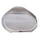 Oval candle holder plate with raised edges in matt silver-plated brass s3