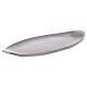 Oval candle holder plate with raised edge in matte silver-plated brass s2