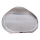 Oval candle holder plate with raised edge in matte silver-plated brass s3