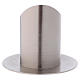 Candle holder tube in matt silver-plated brass s3
