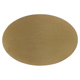 Piatto portacandele in alluminio dorato zigrinato 20,5x14