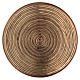 Piatto portacandela concavo con spirale 12 cm ottone dorato s2