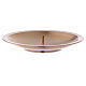 Circular candle holder with spike in matte gold plated brass s2