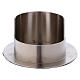 Cylindrical candle holder in brushed silver coloured brass s1