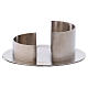 Cylindrical candle holder in brushed silver coloured brass s2