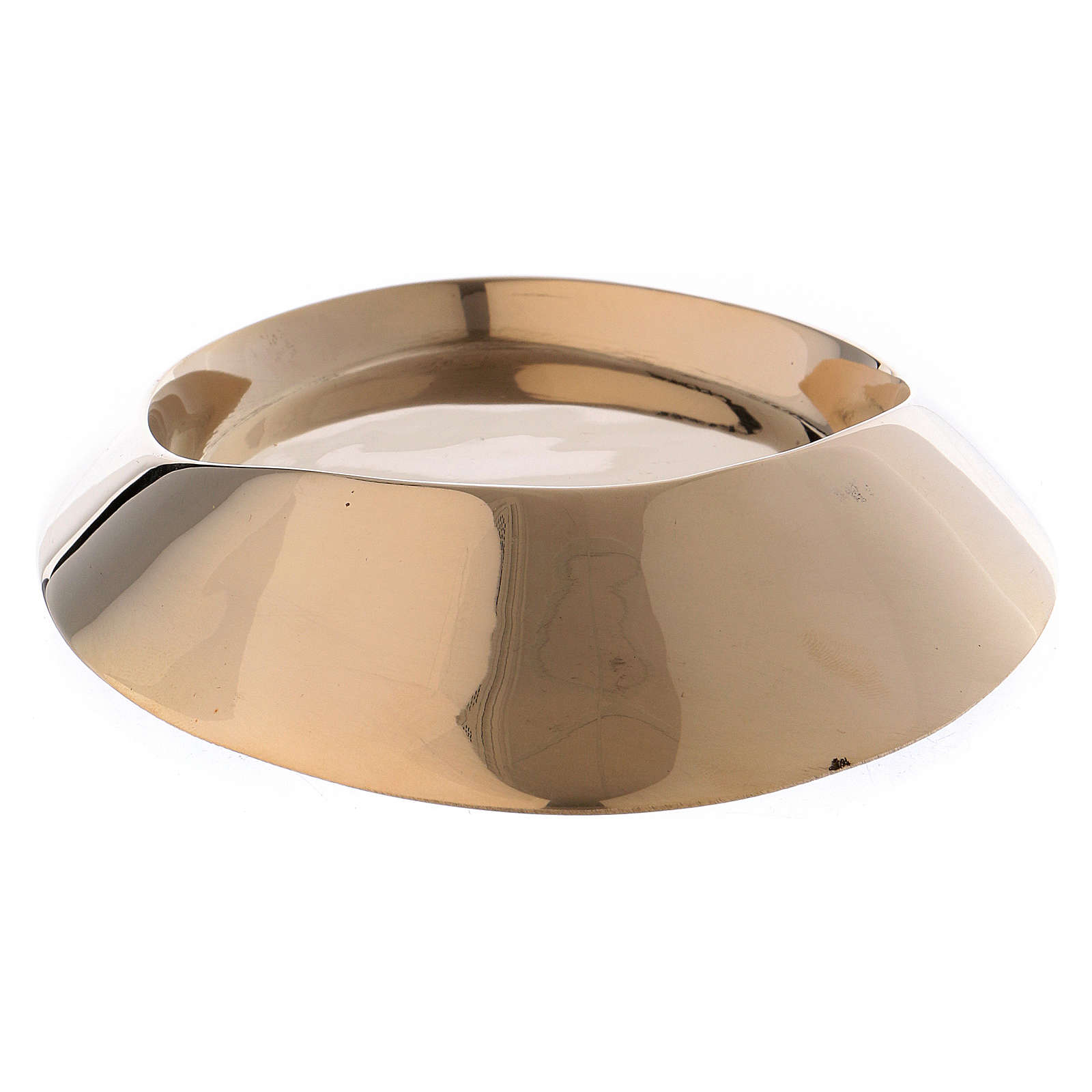 Oval candle holder in golden brass 19x11 cm online sales on HOLYART.co.uk