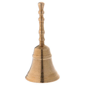 Classic bell in polished golden brass 12 cm