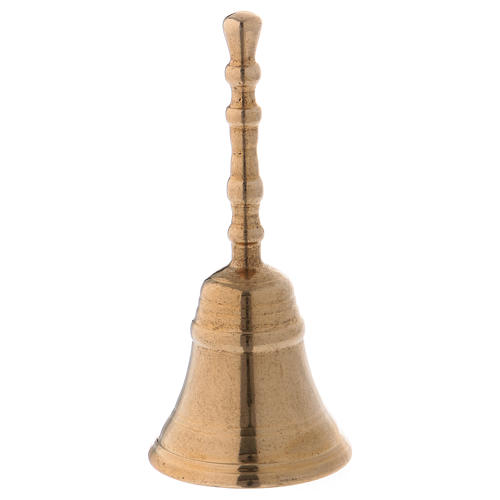 Classic bell in polished golden brass 12 cm 1
