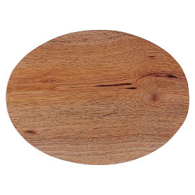 Plato portavela madera 13,5x10 cm