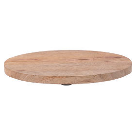 Wood candle holder plate 5x4 in