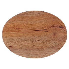 Wood candle holder plate 5x4 in