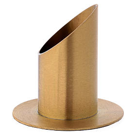 Candle holder in gold-plated brass with 4cm case