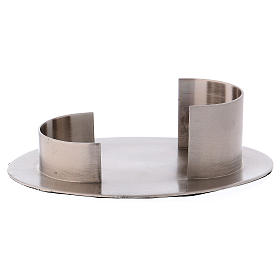 Candle holder in silver-plated brass 9x5 cm