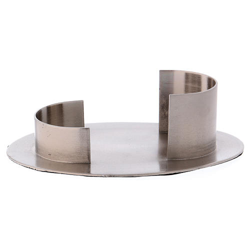 Candle holder in silver-plated brass 9x5 cm 2