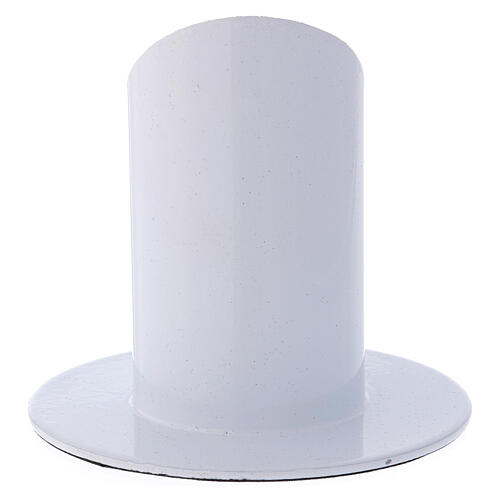 Castiçal latão branco bocal 4 cm 3