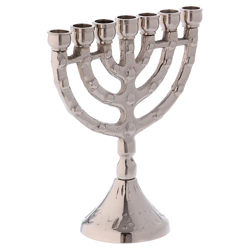 Menorah Jerusalem in brass 11 cm 3