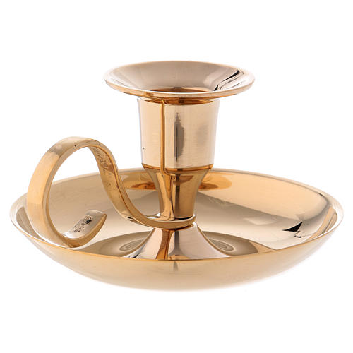 Candle holder in gold-plated brass with 2cm case 2