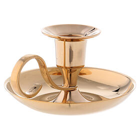 Gold plated brass candlestick with socket 0.8 in