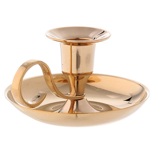 Gold plated brass candlestick with socket 0.8 in 2
