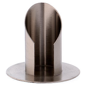 Candle holder in silver-plated brass with 4cm case