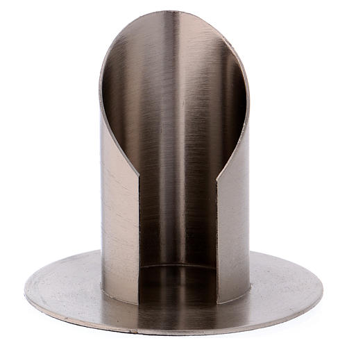 Candle holder in silver-plated brass with 4cm case 1