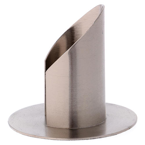 Candle holder in silver-plated brass with 4cm case 2