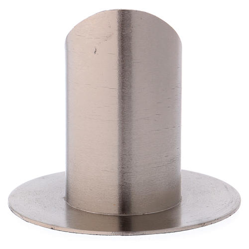 Candle holder in silver-plated brass with 4cm case 3