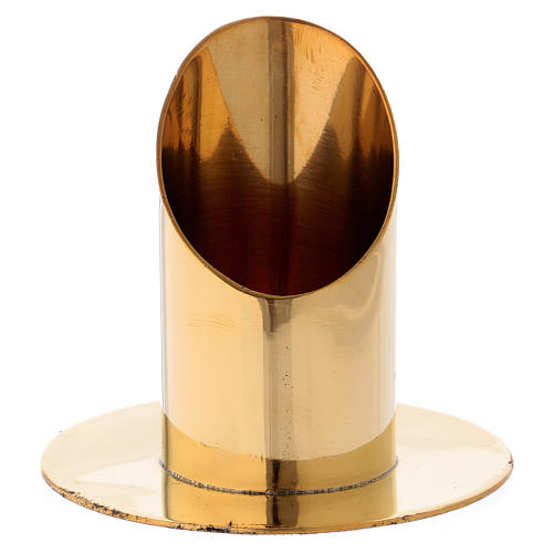 Candle holder in gold-plated brass 9 cm 1