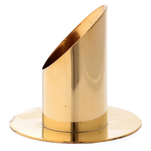 Candle holder in gold-plated brass 9 cm 2