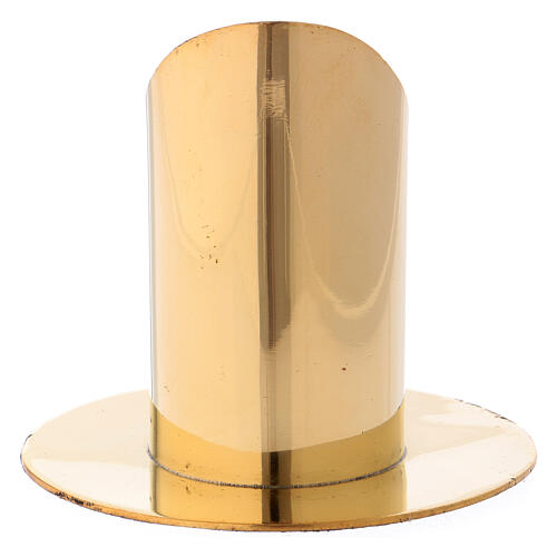 Gold plated brass candlestick h 3 1/2 in 3