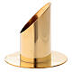 Gold plated brass candlestick h 3 1/2 in s2