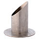 Candle holder in silver-plated brass with engraved surface s2