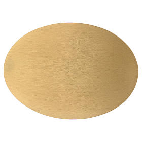 Plato portavela ovalado de aluminio dorado 17x12 cm