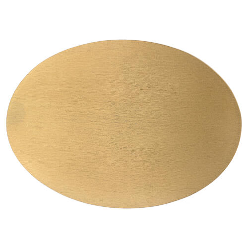Oval candle holder plate in gold plated aluminium 6 3/4x4 3/4 in 2
