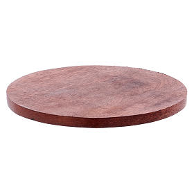 Round candleholder plate in wood 12 cm