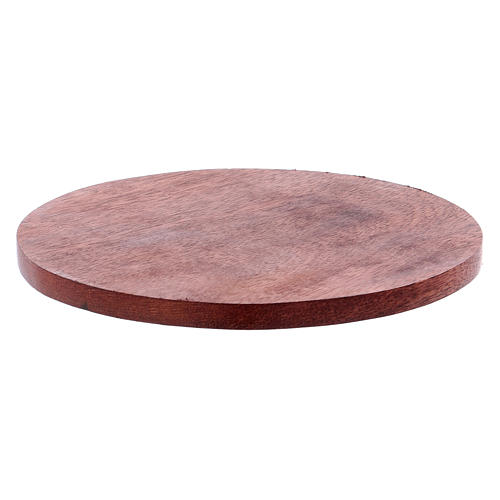 Round candleholder plate in wood 12 cm 1