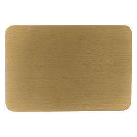 Rectanglular candleholder plate in gold-plated aluminium 20.5x14 cm