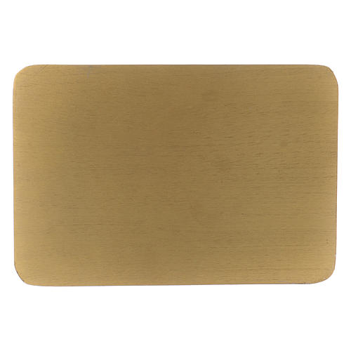 Rectanglular candleholder plate in gold-plated aluminium 20.5x14 cm 2