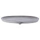 Oval candleholder plate in matt silver-plated aluminium 17x10 cm s1