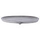 Oval candle holder plate in matte silver-plated aluminium 6 3/4x4 in s1