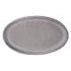 Oval candle holder plate in matte silver-plated aluminium 6 3/4x4 in s3