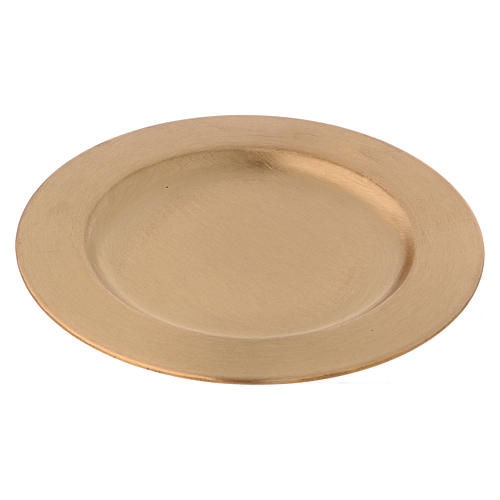 Round candleholder plate in gold-plated brass diam. 14 cm 1
