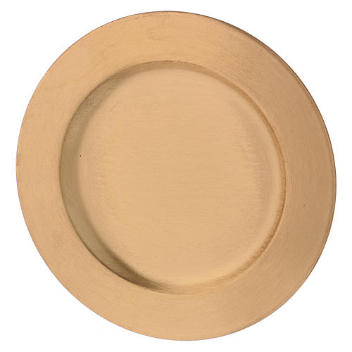 Round candleholder plate in gold-plated brass diam. 14 cm 2