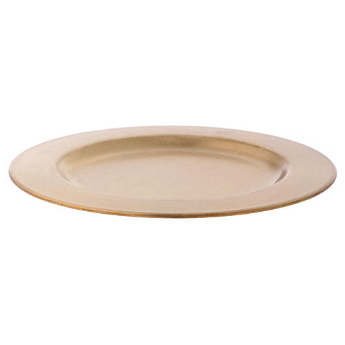 Round candleholder plate in gold-plated brass diam. 14 cm 3
