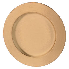 Round candle holder plate in gold plated brass d. 5 1/2 in