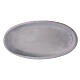 Oval candleholder plate in matt silver-plated aluminium 12x6 cm s3