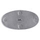 Oval candle holder plate in matte silver-plated aluminium 4 3/4x2 1/2 in s4