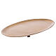 Oval candle holder plate in matte gold plated brass 6 3/4x4.inches s2