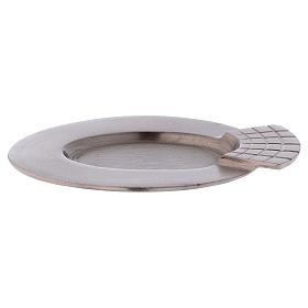 Candleholder plate in silver-plated brass for 6.5x5 cm